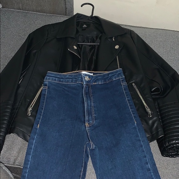 Art class leather jacket Zara jeans adidas